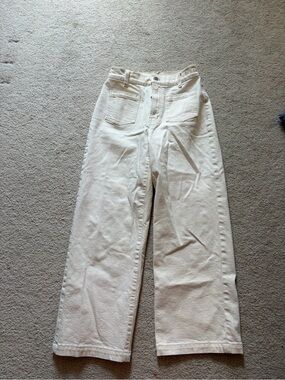 Madewell Cream High-Rise Wide Leg Jeans